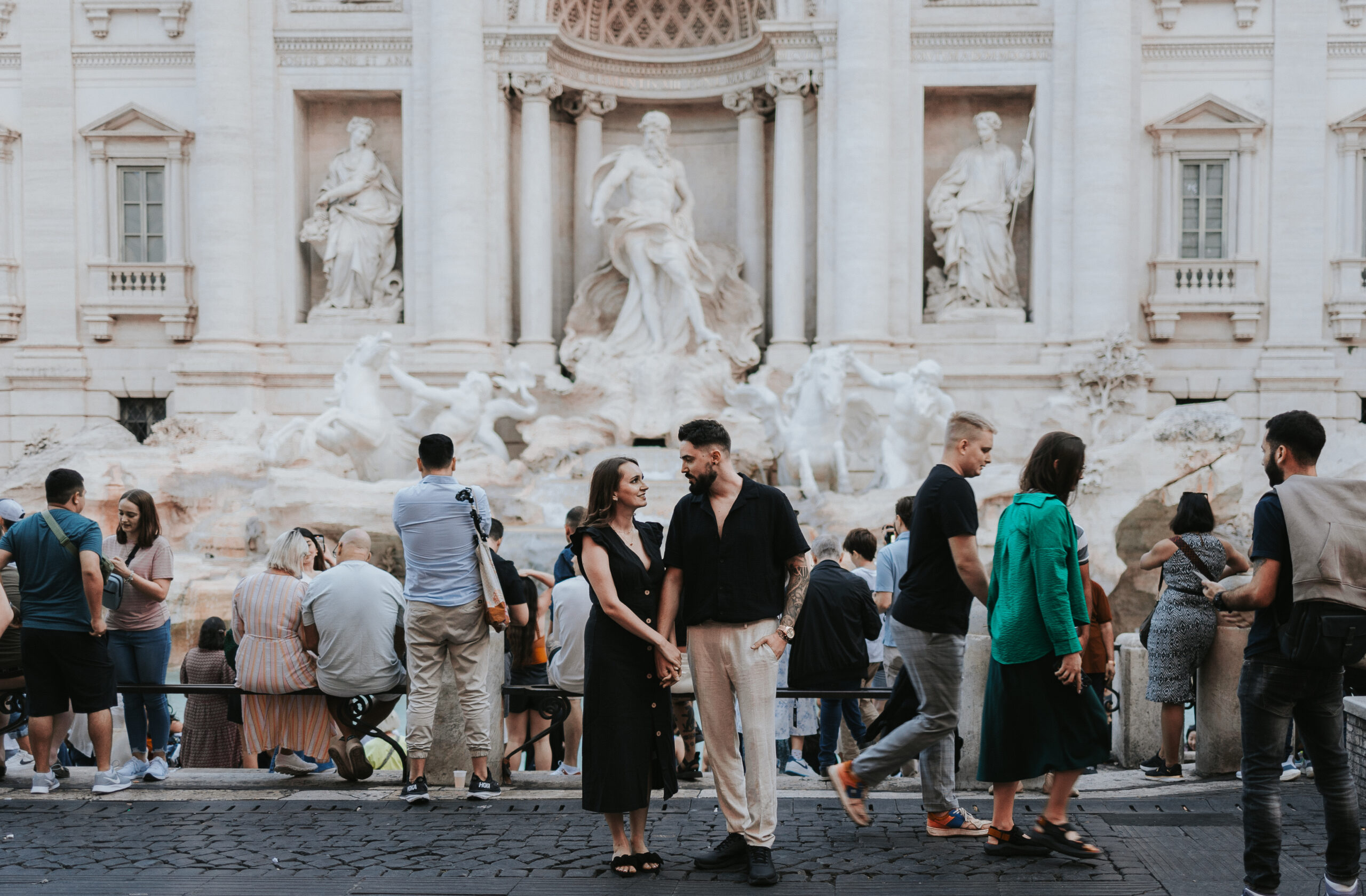 Kelly and Chris at the Trevi fountain in Rome, Italy