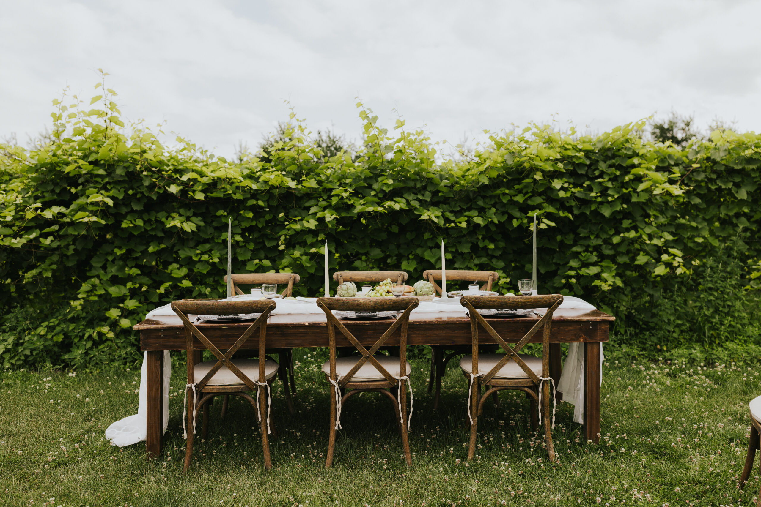 Intimate wedding set up for video