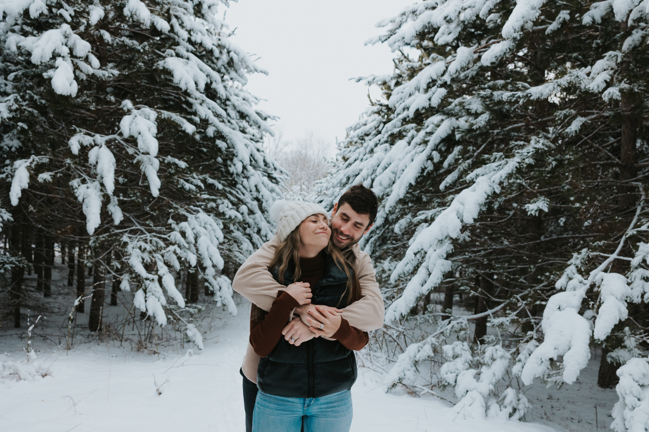 Snowy couples shoot in North Michigan!